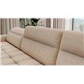 U shape sofa Elberto L, sleeping function, Toscany 18, velvet, beige, H100x165x306cm