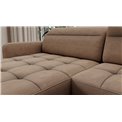 U shape sofa Elberto L, sleeping function, Toscany 20, velvet, brown, H100x165x306cm