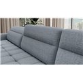 U shape sofa Elberto L, sleeping function, Aubron 100, wavy velvet, blue, H100x165x306cm