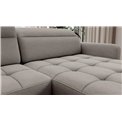 U shape sofa Elberto R, sleeping function, Raquel 03, grey, H100x165x306cm