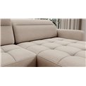 U shape sofa Elberto R, sleeping function, Raquel 18, beige, H100x165x306cm