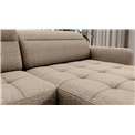 U shape sofa Elberto R, sleeping function, Aubron 20, wavy velvet, beige, H100x165x306cm