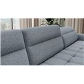 U shape sofa Elberto R, sleeping function, Aubron 100, wavy velvet, blue, H100x165x306cm
