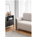 Sofa bed Elcadova Black, sleeping function, Royal 18, bouclé, beige, H97x97x244cm