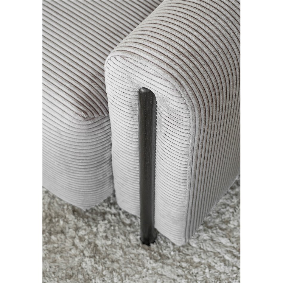 Sofa bed Elcadova Black, sleeping function, Jarell 03, wavy velvet, grey, H97x97x244cm