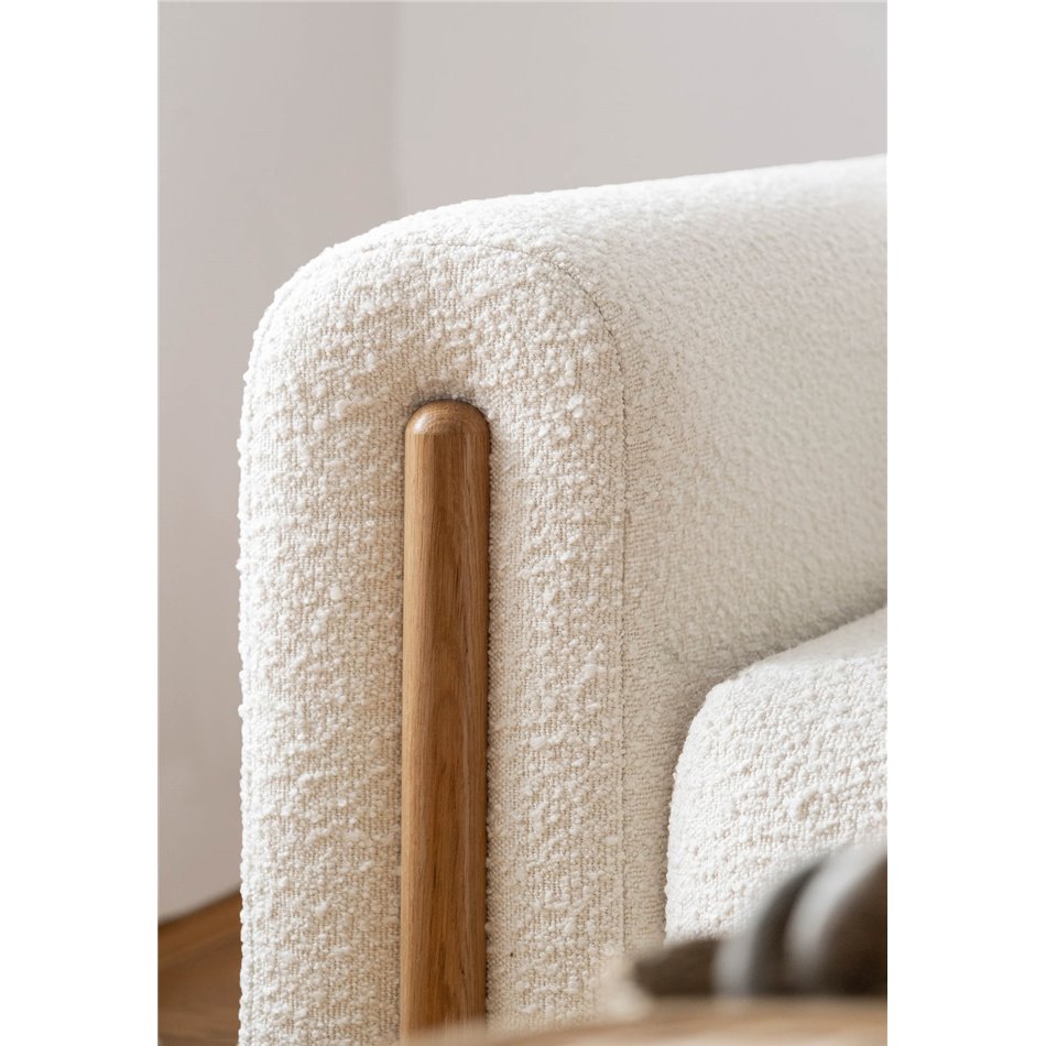 Sofa bed Elcadova Oak, sleeping function, Jaffray 01, white, H97x97x244cm