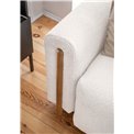Sofa bed Elcadova Oak, sleeping function, Royal 01, bouclé, white, H97x97x244cm