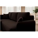 Corner sofa Elhandson L, sleeping function, Lukso 22, velvet, brown, H89x150x206cm