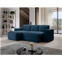 Corner sofa Elume L, sleeping function, Amore 40, Velvetmat 6, bouclé, blue, H88x190x287cm