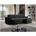 Corner sofa Elume L, sleeping function, Royal 05, Velvetmat 4, bouclé, dark grey, H88x190x287cm