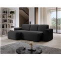 Corner sofa Elume L, sleeping function, Royal 05, Velvetmat 6, bouclé, dark grey, H88x190x287cm