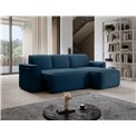Corner sofa Elume R, sleeping function, Amore 40, Velvetmat 6, bouclé, blue, H88x190x287cm
