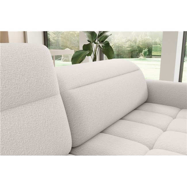 Corner sofa Elbare L, sleeping function, Royal 01, bouclé, white, H100x160x208cm