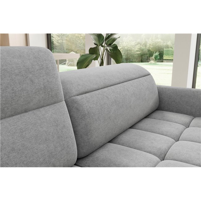 Corner sofa Elbare L, sleeping function, Raquel 04, grey, H100x160x208cm