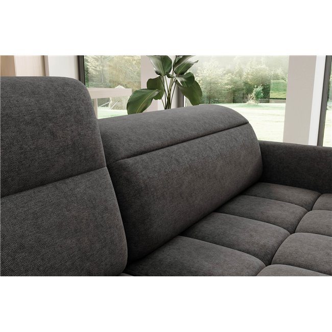 Corner sofa Elbare L, sleeping function, Raquel 05, dark grey, H100x160x208cm