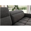 Corner sofa Elbare L, sleeping function, Raquel 05, dark grey, H100x160x208cm
