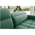 Corner sofa Elbare L, sleeping function, Lukso 35, velvet, dark green, H100x160x208cm