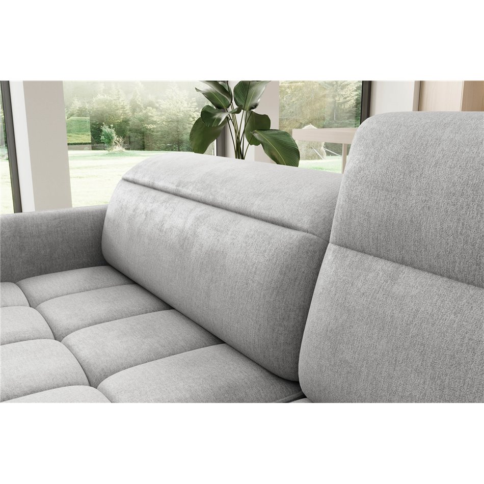 Corner sofa Elbare R, sleeping function, Nube 3, velvet, grey, H100x160x208cm