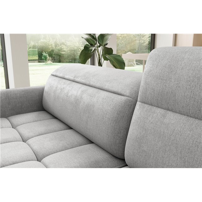 Corner sofa Elbare R, sleeping function, Nube 3, velvet, grey, H100x160x208cm