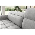 Corner sofa Elbare R, sleeping function, Nube 3, velvet, grey, H100x160x208cm