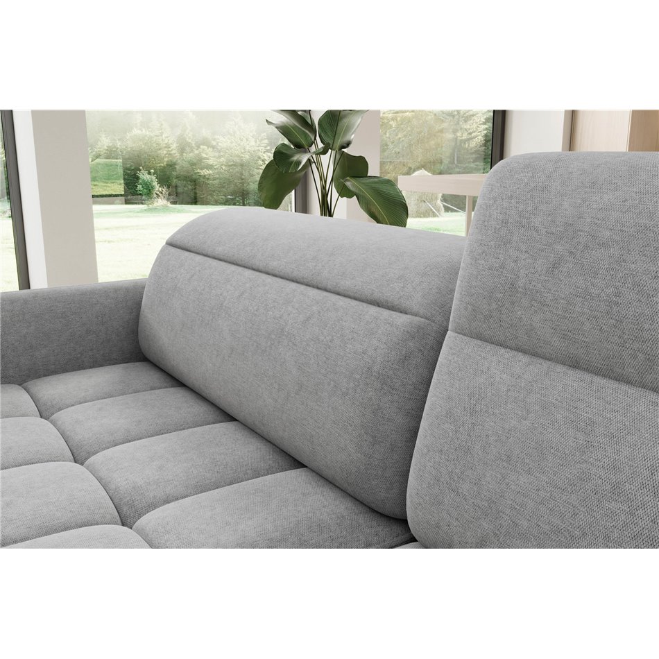 Corner sofa Elbare R, sleeping function, Raquel 04, grey, H100x160x208cm