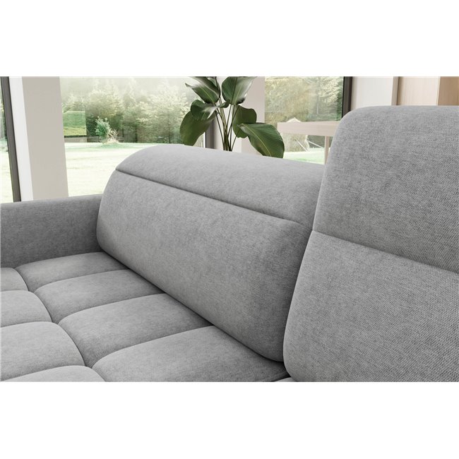 Corner sofa Elbare R, sleeping function, Raquel 04, grey, H100x160x208cm