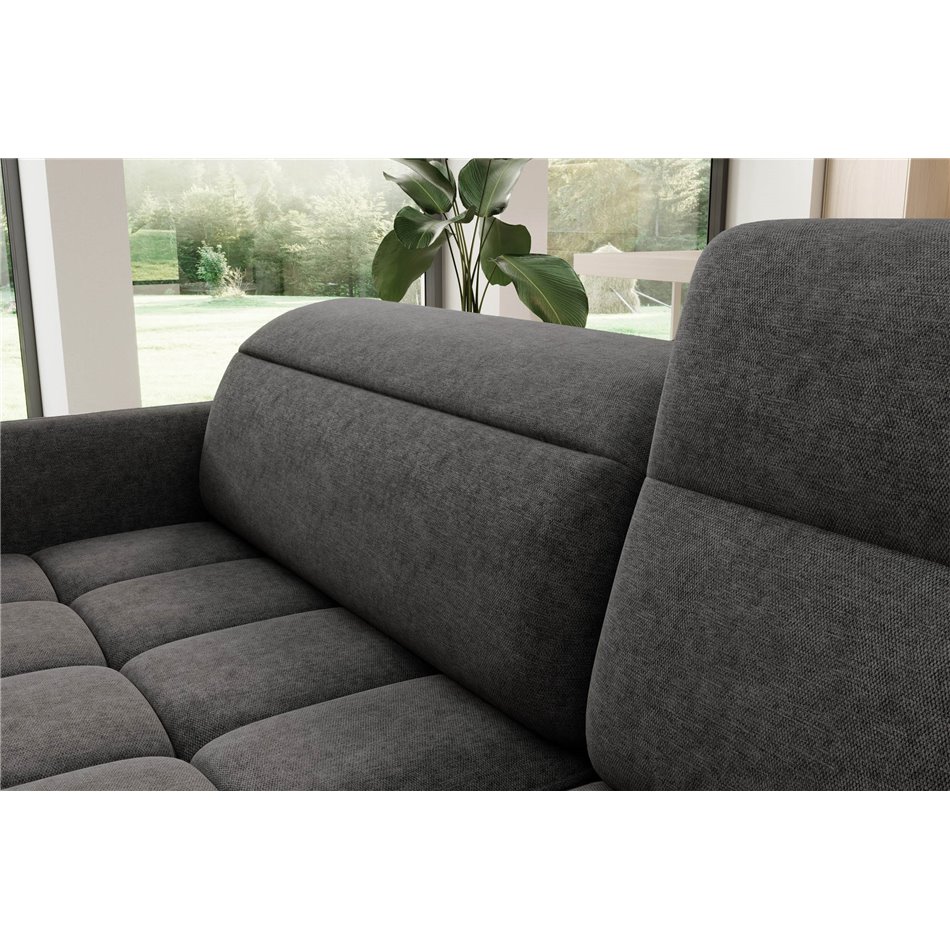 Corner sofa Elbare R, sleeping function, Raquel 05, dark grey, H100x160x208cm