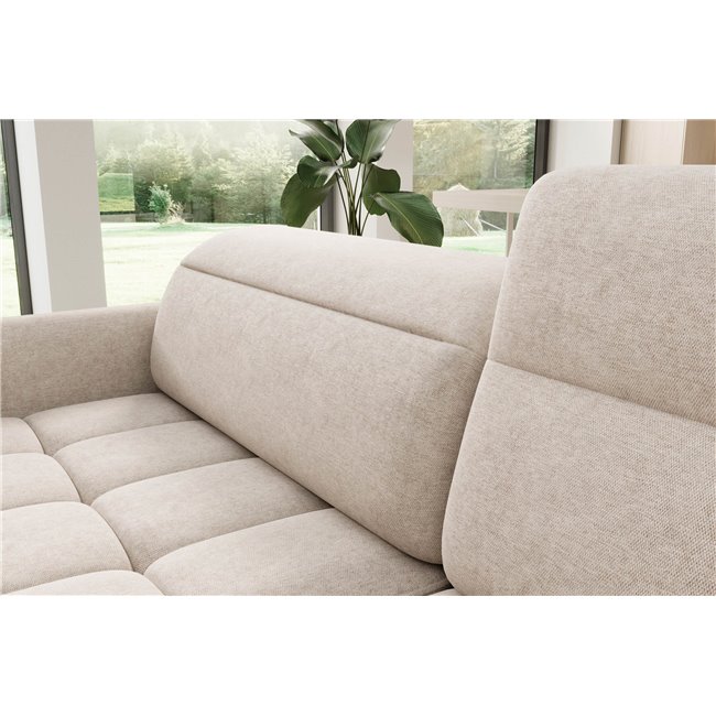 Corner sofa Elbare R, sleeping function, Raquel 18, beige, H100x160x208cm