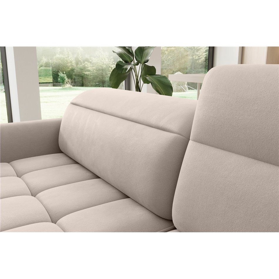 Corner sofa Elbare R, sleeping function, Sola 18, beige, H100x160x208cm