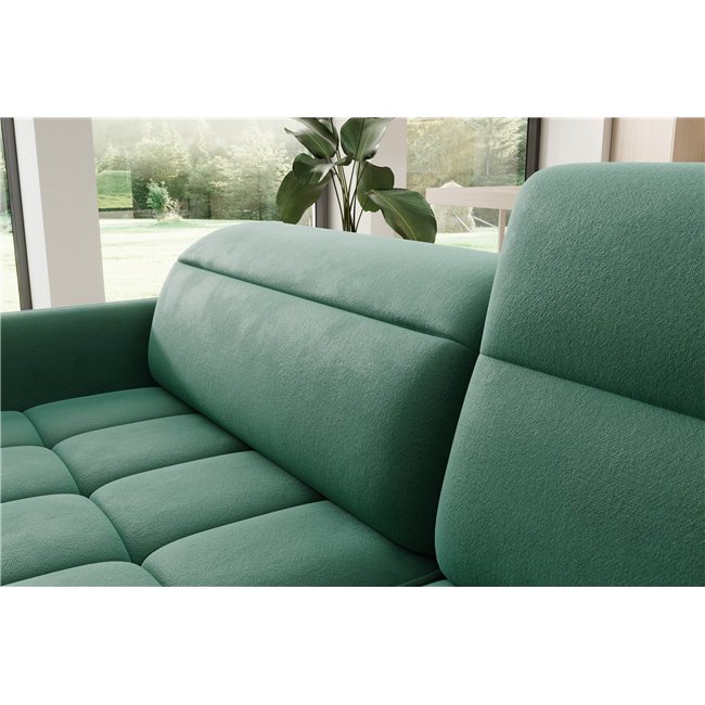 Corner sofa Elbare R, sleeping function, Lukso 35, velvet, dark green, H100x160x208cm