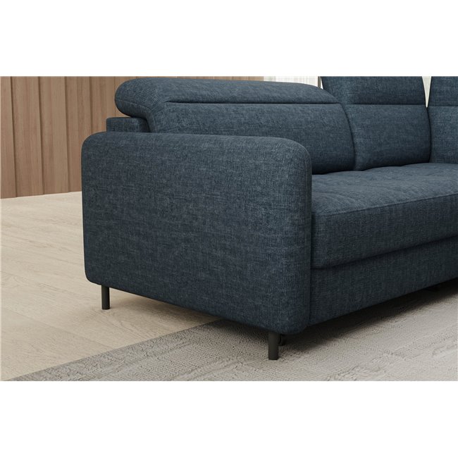 Corner sofa Elbare R, sleeping function, Manhattan 40, velvet, dark blue, H100x160x208cm