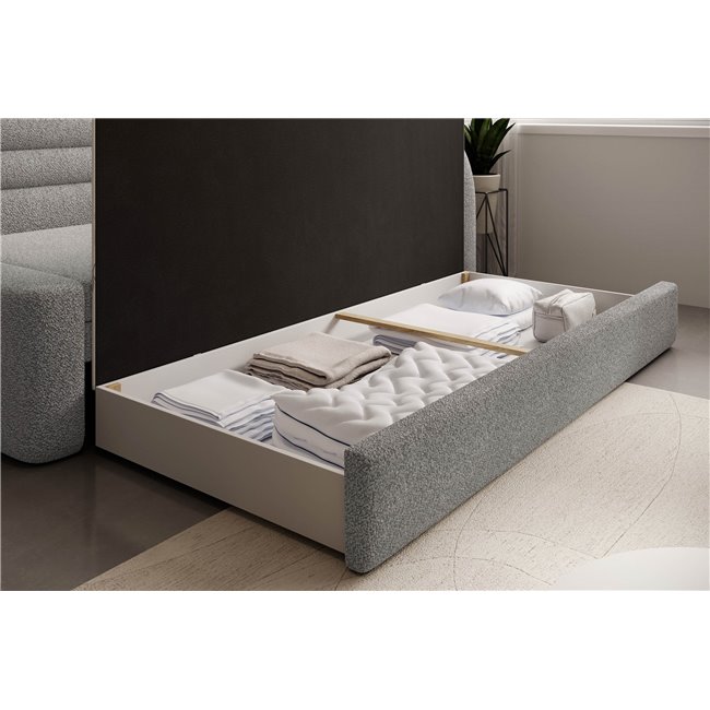Sofa bed Elfabilo R, sleeping function, Royal 04, bouclé, grey, H80x86x223cm