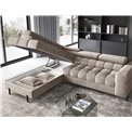 Corner sofa Elferucce L, sleeping function, Paros 02, beige, H93x200x276cm