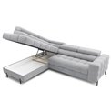Corner sofa Elferucce L, sleeping function, Paros 05, grey, H93x200x276cm
