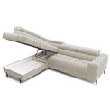 Corner sofa Elferucce L, sleeping function, Royal 18, bouclé, beige, H93x200x276cm