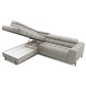 Corner sofa Elferucce L, sleeping function, Royal 20, bouclé, beige, H93x200x276cm