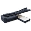 Corner sofa Elferucce R, sleeping function, Aura 40, velvet, dark blue, H93x200x276cm