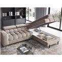 Corner sofa Elferucce R, sleeping function, Paros 02, beige, H93x200x276cm