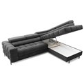 Corner sofa Elferucce R, sleeping function, Paros 06, dark grey, H93x200x276cm