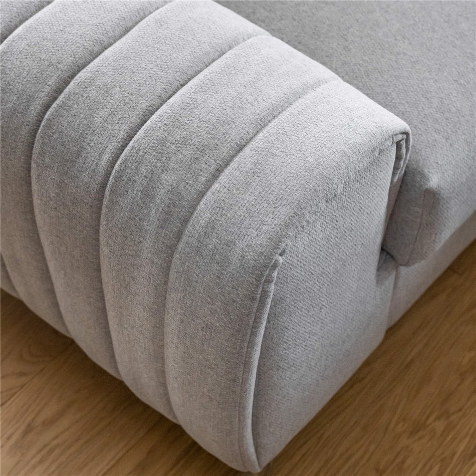 U shape sofa Elouis R, sleeping function, Rekta 100, velvet, grey, H92x202x347cm