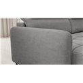 U shape sofa Elberto L, sleeping function, Toscany 03, velvet, grey, H100x165x306cm