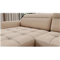 U shape sofa Elberto L, sleeping function, Toscany 18, velvet, beige, H100x165x306cm