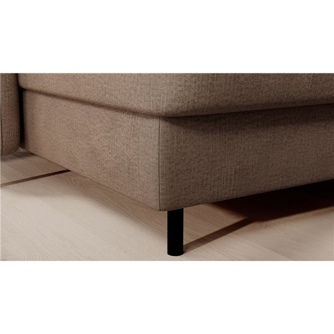 U shape sofa Elberto L, sleeping function, Toscany 20, velvet, brown, H100x165x306cm