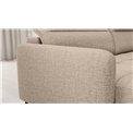 U shape sofa Elberto L, sleeping function, Aubron 04, wavy velvet, beige, H100x165x306cm
