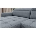 U shape sofa Elberto L, sleeping function, Aubron 100, wavy velvet, blue, H100x165x306cm