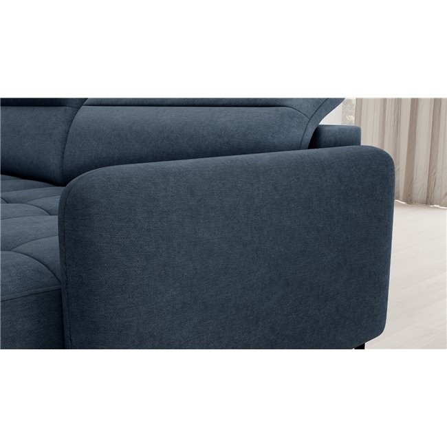 U shape sofa Elberto R, sleeping function, Raquel 40, blue, H100x165x306cm