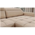 U shape sofa Elberto R, sleeping function, Toscany 18, velvet, beige, H100x165x306cm
