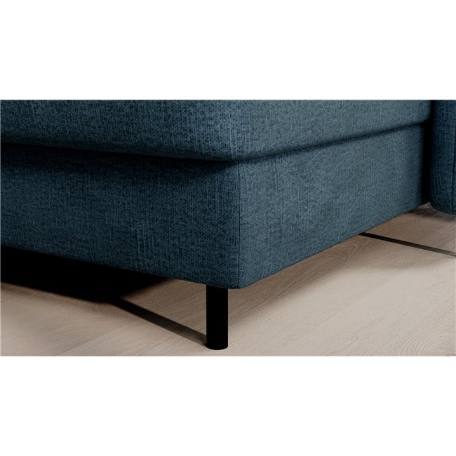 U shape sofa Elberto R, sleeping function, Toscany 40, velvet, blue, H100x165x306cm