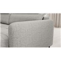U shape sofa Elberto R, sleeping function, Aubron 04, wavy velvet, grey, H100x165x306cm