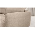 U shape sofa Elberto R, sleeping function, Aubron 20, wavy velvet, beige, H100x165x306cm